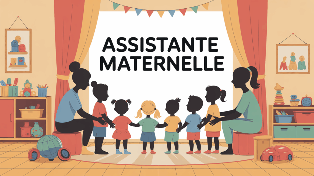 assistante maternelle accueillant enfants salon lumineux