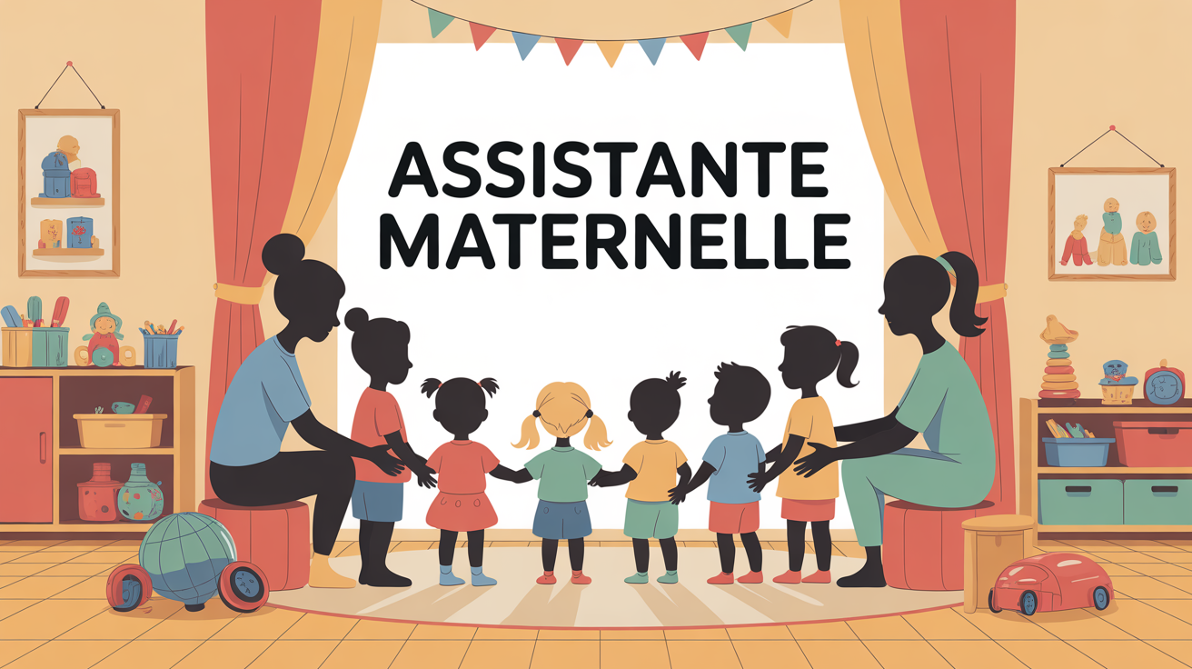 assistante maternelle accueillant enfants salon lumineux