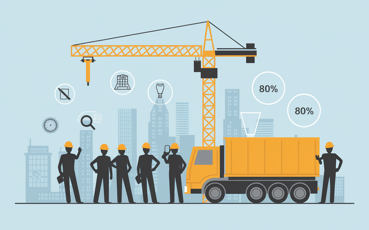 conducteur de travaux equipe gestion chantier symbole organisation