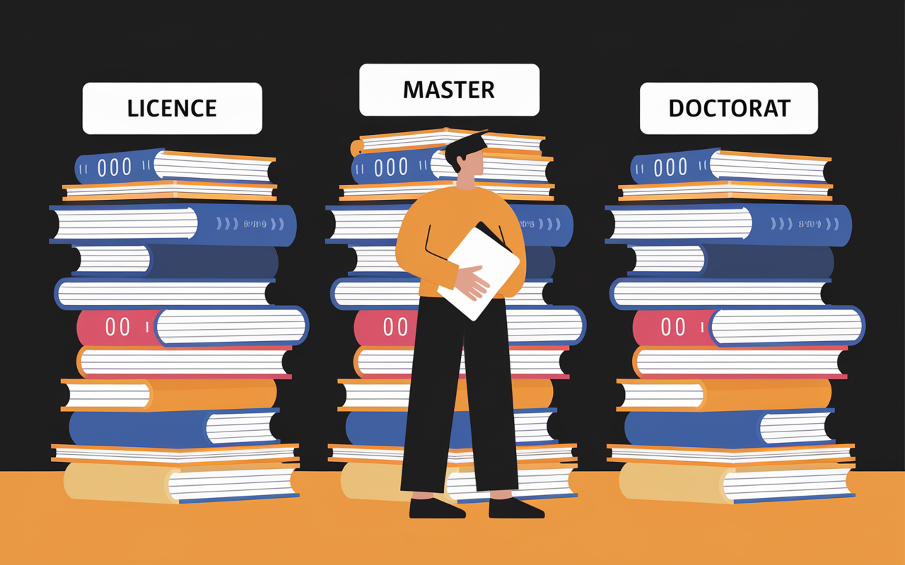 piles livres parcours académique enseignant chercheur