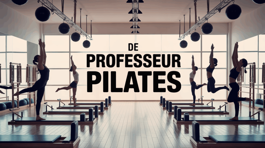 Studio Pilates moderne animé, Professeur de Pilates en action