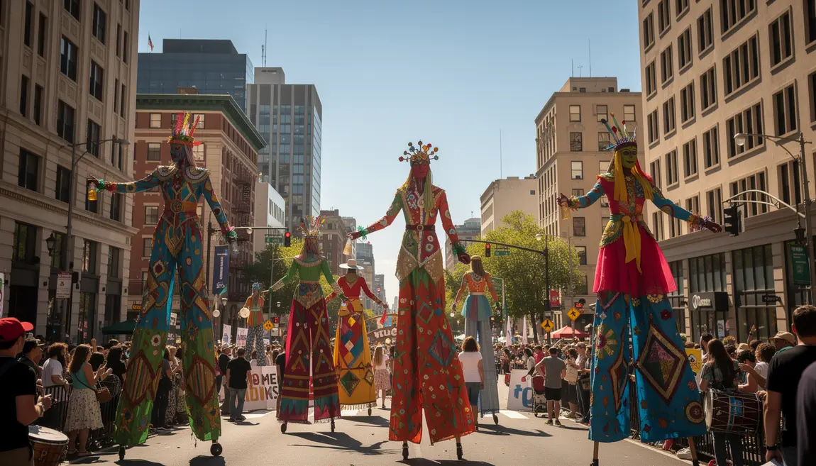 echassier parade costumes couleur foule urbaine