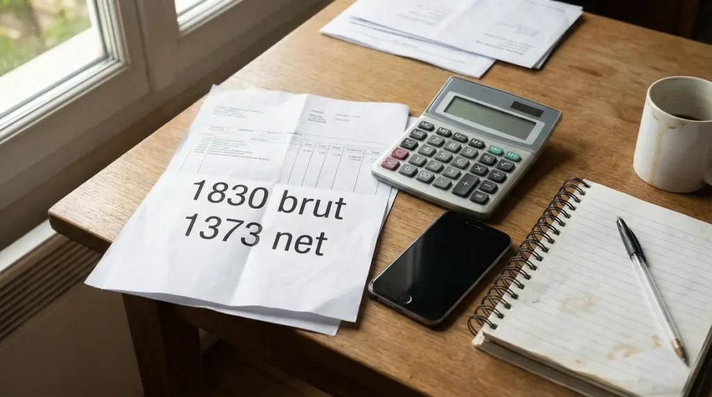 fiche paie brut net 1830 euros calculatrice