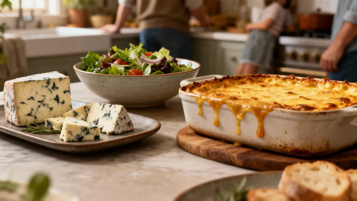 plateau fromages bleus gratin sauce gorgonzola