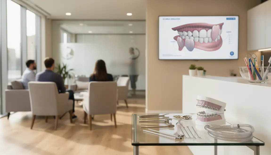 Salle attente orthodontiste outils technologie