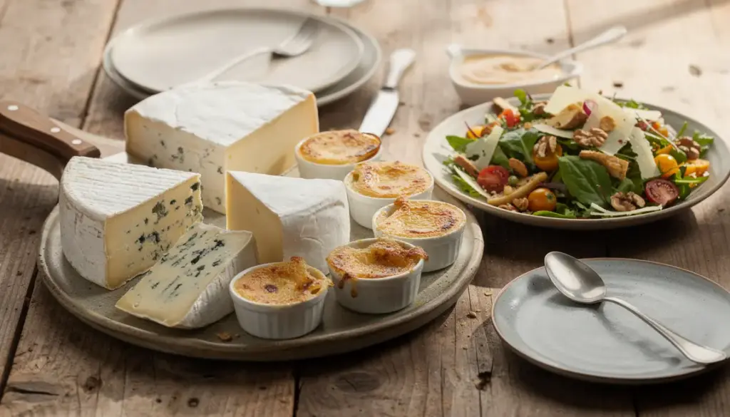 différents fromages alternatives au gorgonzola gratin salade sauce