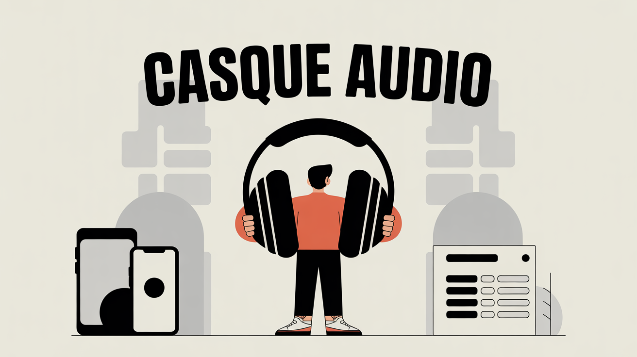 comparatif casque audio illustration casque et appareils