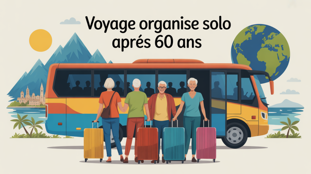 voyages organises pour personnes seules 60 ans illustration seniors valises