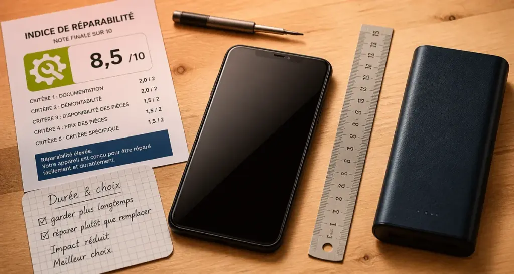 Quel smartphone choisir en 2026, smartphone noir et outils de réparabilité