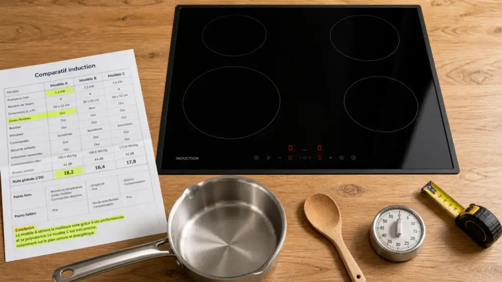 Comparatif plaque induction 60 millions consommateur : puissance, foyers, pièges marketing à éviter